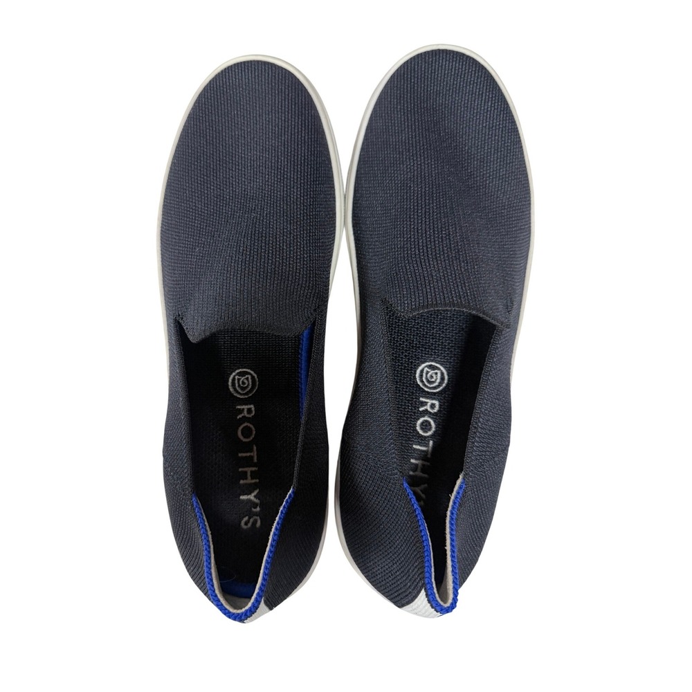 Rothys The Slip‎ On Sneaker Navy Night Blue Slip On Knit Walking Shoes 9
